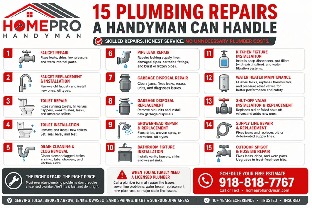 15 plumbing repairs a handyman can handle