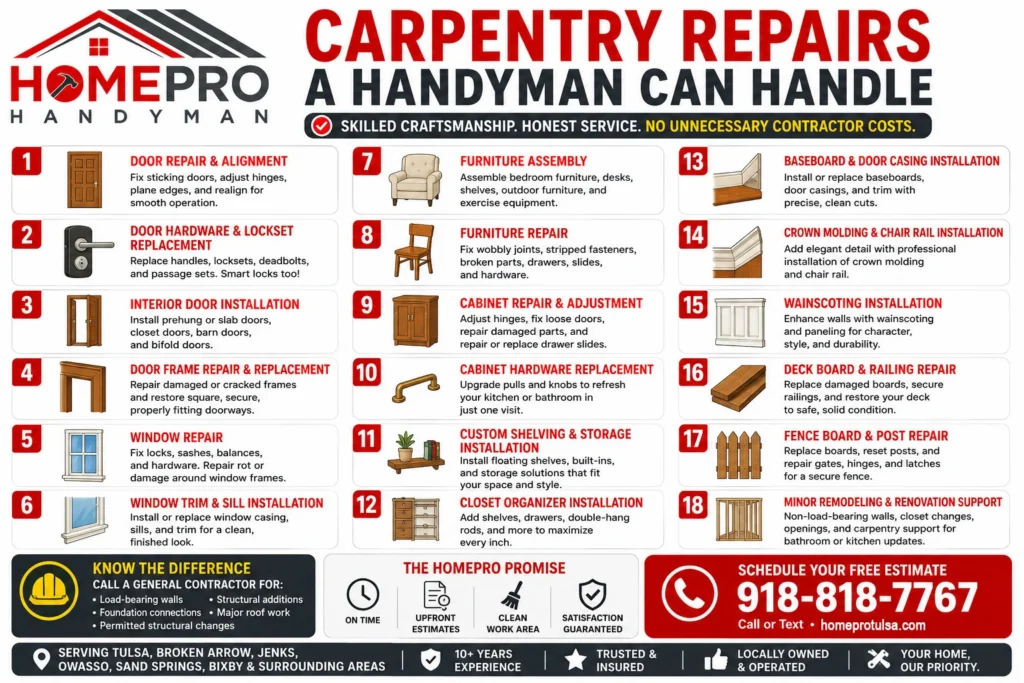 Carpentry Repairs a Handyman Can Handle Homepro Handyman Tulsa