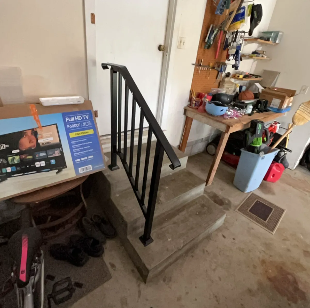 Garage hand rail installation Tulsa after