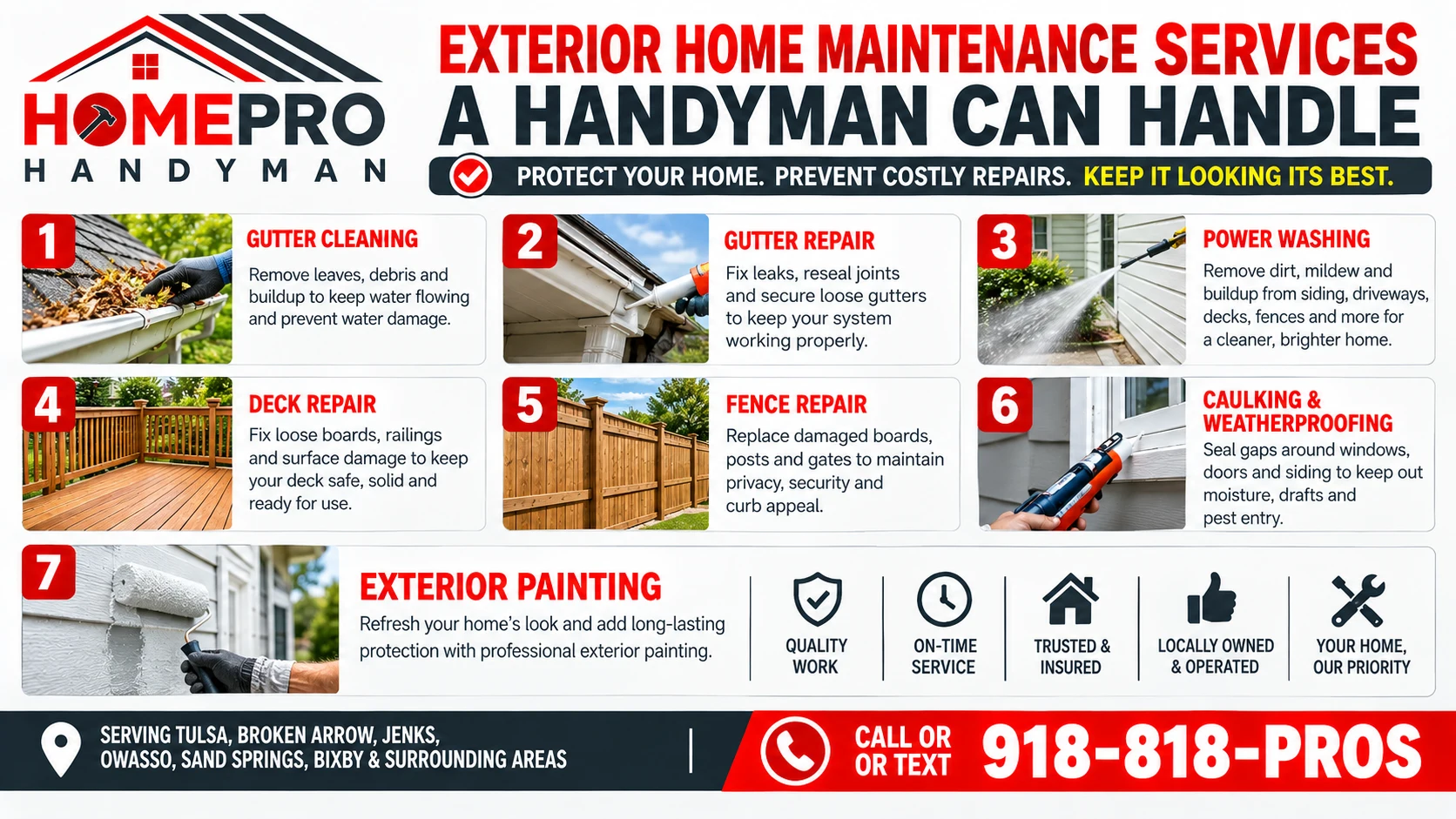 Exterior home maintenance services a handyman can handle